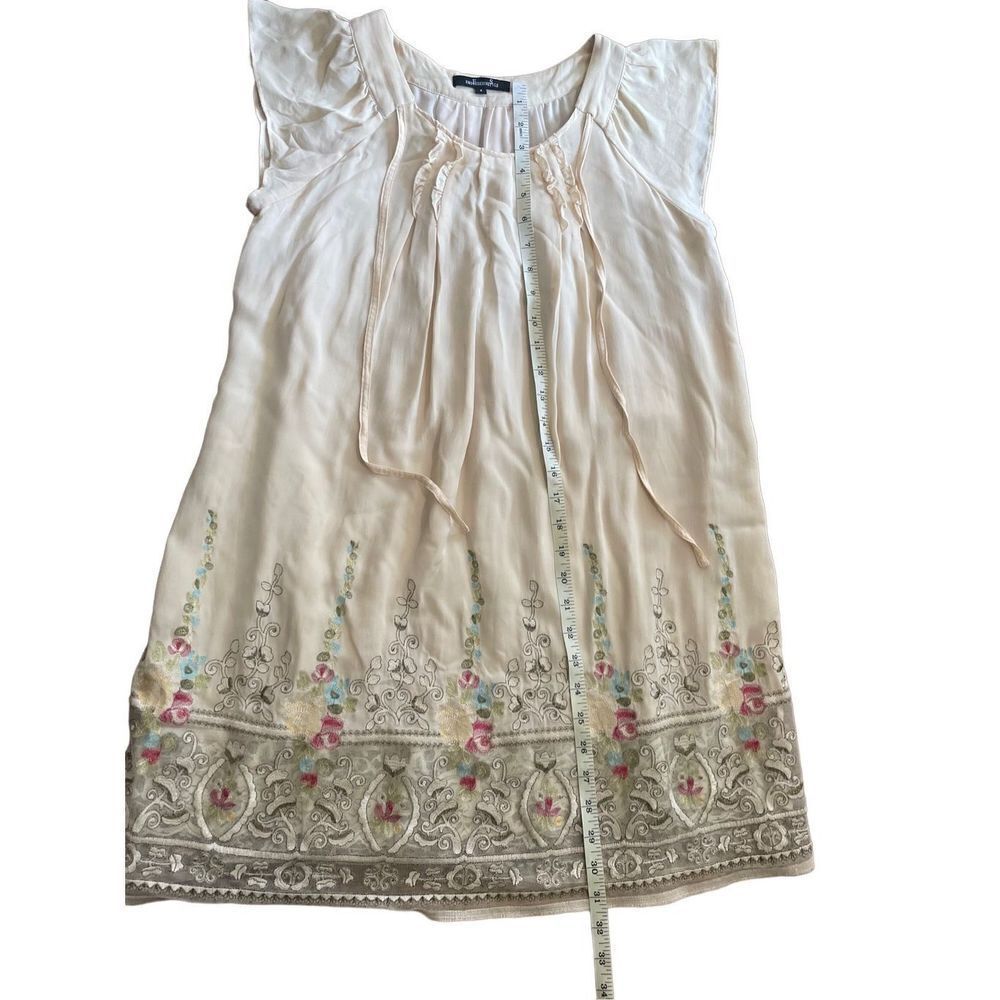 Emoressions Style Women’s Cream embroidered shift dress 100% silk size 4 - Picture 11 of 11